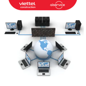 Thi công mạng LAN có ống ghen, đục trần, đục xuyên tường